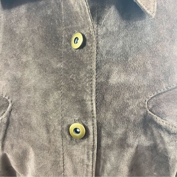 Ladies Willi Smith Brown Leather‎ Shirt Jacket Lined Size Small - Picture 7 of 13